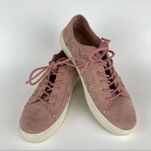 Toms Women’s Dusty Pink Suede Woven Sneakers sz 7